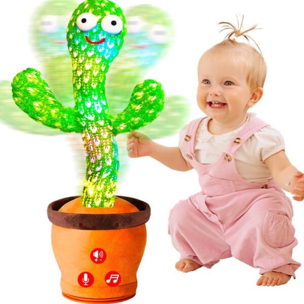 Volume Adjustable Dancing Talking Cactus Toy for Baby Toddler, Interactive Cactus Baby Toy, Mimicking Singing Repeating, Baby Toys for Girls Boys, Baby Easter Bakset Stuffers, Easter Gifts for Kids