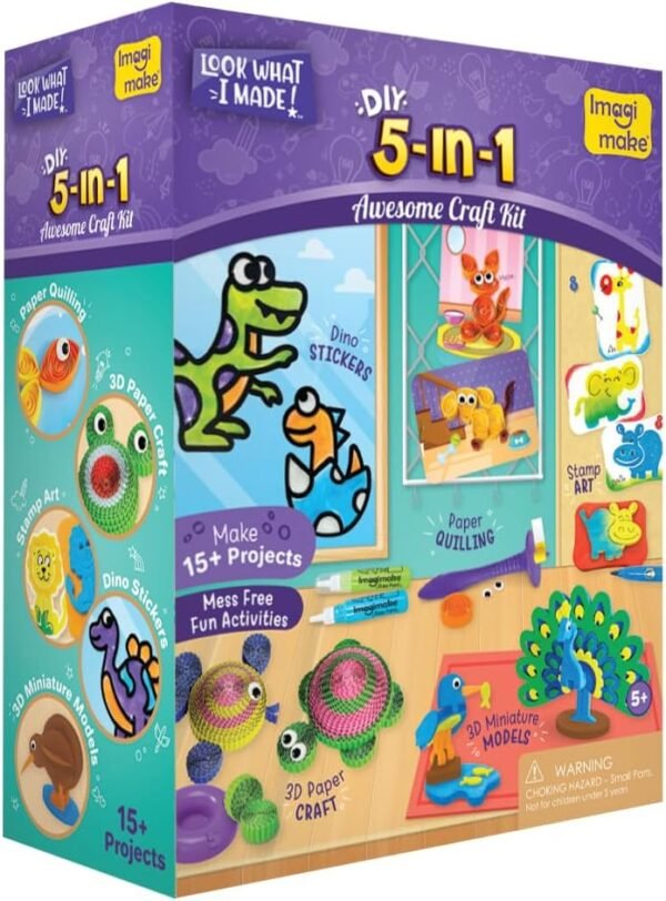 Imagimake 5-in-1 Awesome Craft Kit | Easter Crafts for Kids | Easter Toys | Arts & Crafts for Kids Ages 6-8 | Easter Gifts for Kids | Easter Gifts for Girls & Boys 5, 6, 7, 8, 9