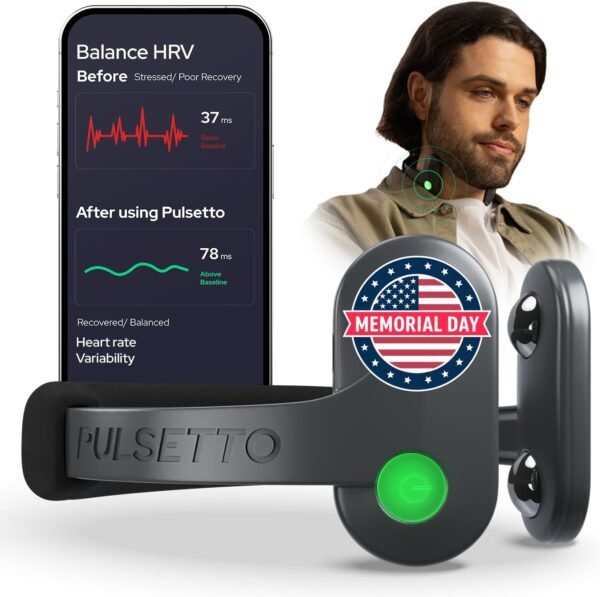 Vagus Nerve Stimulator for Better Sleep & Stress Relief - Patented Neuro Sleep Aid Device - Personalized Relaxation Wearable for Burnout, Recovery, Rejuvenation and Long-Term Wellness