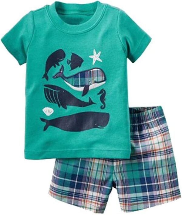 Bumeex Toddler Boy's Short Sleeve T-Shirt and Short Outfit Set 2-7T