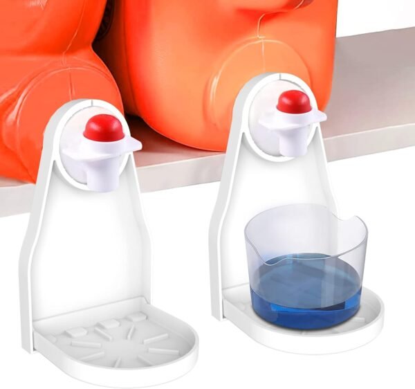 (2 Pack) Laundry Detergent Cup Holder Drip Catcher Organizer Clip Tight on Laundry Bottle Spouts, No More Leaks or Mess with Detergent and Fabric Softener in Laundry Room