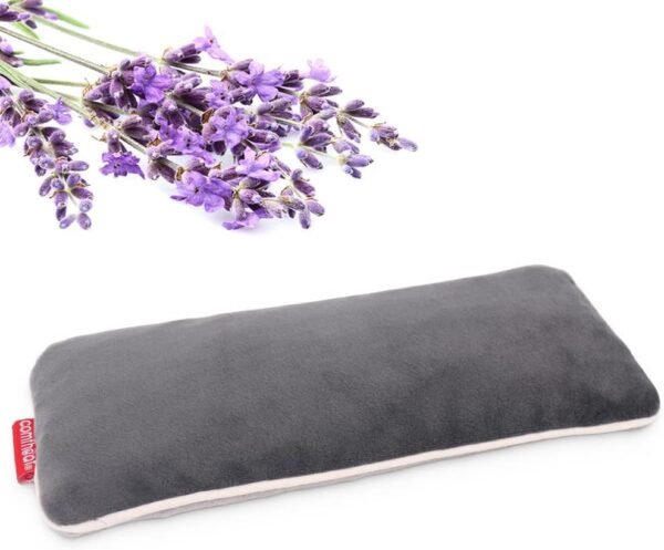 Lavender Weighted Eye Pillow for Yoga, Microwavable Moist Heat Eye Compress Mask Pillow FSA HSA Eligible with Washable Cover for Relaxation, Sleeping, Meditation, Yoga, Spa, Migraine Relief