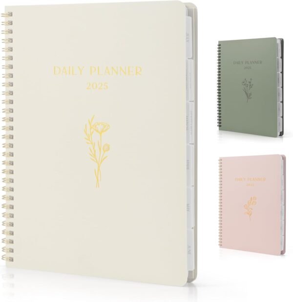 Beautiful 2025 Daily Planner - 7" x 10" Daily Planner for Women or Men with Weekly & Monthly Spreads for Easy Planning - Perfect Calendar Book To Organize All Tasks and Boost Productivity