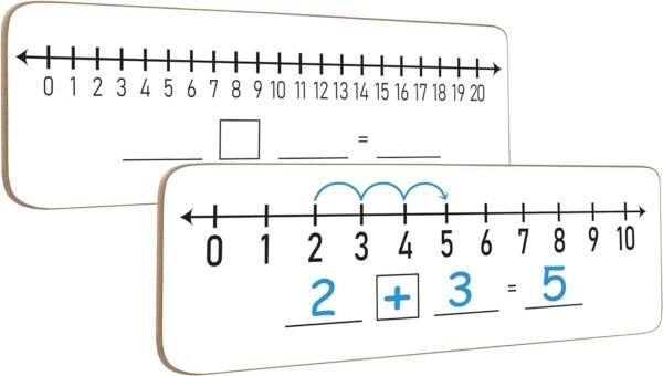 SCRIBBLEDO Dry Erase Number Line Board 4”x12” Inch Lapboard Double Sided White Board Featuring 0-10 Number Line On One Side 0-20 On The Other for Students Desk Whiteboard Math Manipulatives