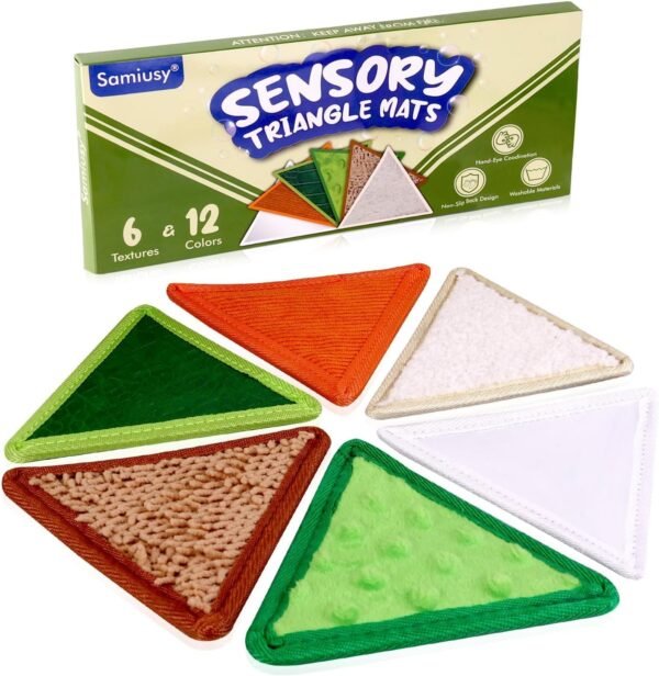 Tactile Sensory Toys for Babies 6+ Months & Toddlers 1-3 Years | 6-Textured Sensory Mats for Fine Motor Skills | Washable Baby Play Wall Tiles (6 Pack)