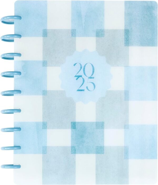 Happy Planner Sustainable Disc-Bound 12-Month Daily, Weekly, and Monthly Planner, Jan.–Dec. 2025, Classic Size, Dashboard Layout, Coastal Club, 72 Pages, 12 Dividers, 2 Sticker Sheets, 7" x 9.25"