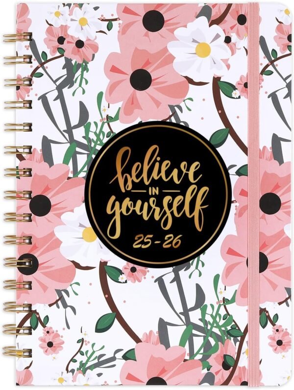 2025-2026 Planner - Weekly & Monthly Planner 2025-2026 with Tabs, 6.4" x 8.5", Jul 2025 - Jun 2026, Hardcover, Strong Binding, Thick Paper, Back Pocket, Elastic Closure, Inspirational Quotes