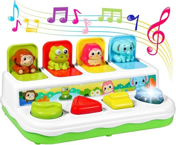 Baby Toys 6 to 18 Months, Preschool Early Learning Cause and Effect Interactive Infant Toys, Light Musical Pop Up Toys for Kids Toddlers 1-3 Years Old Boys Girls Gifts