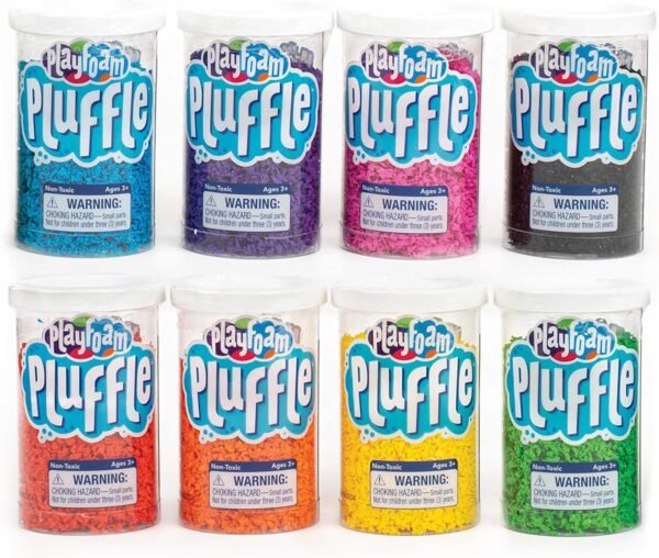 Educational Insights Pluffle® Mini 8-Pack - Sensory Bin Foam Set, No Mess Alternative to Sand Toys & Slime for Toddlers, Fun Sensory Table Filler for Home or Classroom, Gift for Kids Ages 3+
