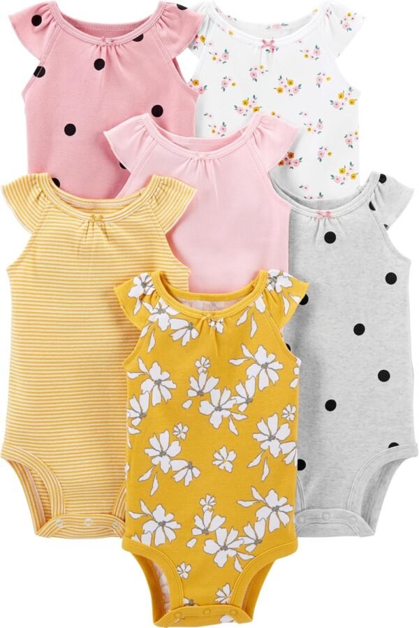 Simple Joys by Carter's Baby Girls' 6-Pack Short-Sleeve Bodysuit