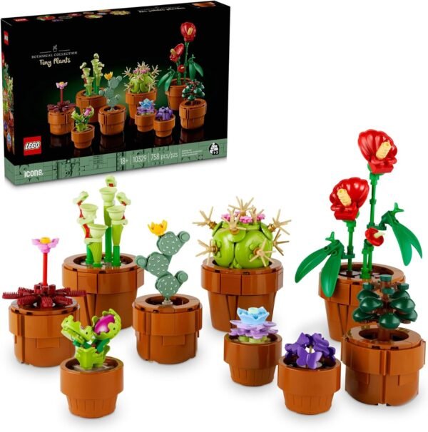 LEGO Botanicals Tiny Plants - Artificial, Fake Indoor Plant Building Set for Home, Kitchen, Desk Decoration, Adults Ages 18+ - Gift for Graduation - 10329
