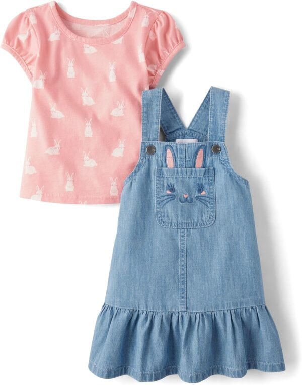 The Children's Place baby-girls And Toddler Short Sleeve Shirt and Skirtall 2 Piece Outfit