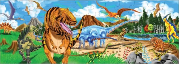 Melissa & Doug Land of Dinosaurs Floor Puzzle (48 pcs, 4 feet long) - FSC Certified
