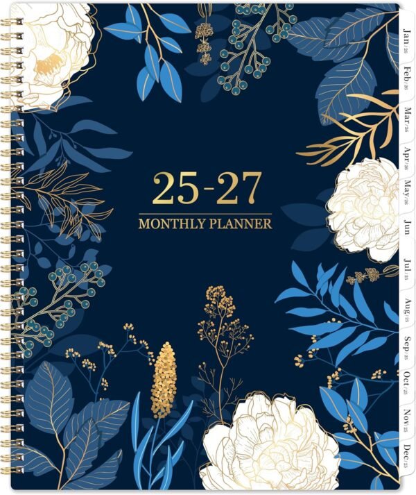 2025-2027 Monthly Planner - 2 Year Monthly Planner/Calendar 2025-2027, Academic Planner, Jul 2025 - Jun 2027, 11" x 9", 24 Months, Tabs, Back Pocket, Holidays, Twin-Wire Binding, Note Pages