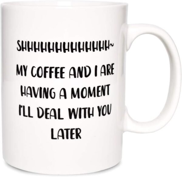 Bosmarlin Large Funny Mug Gift for Coffee Lover, Big Humor Cup Office Worker, 17.5 Oz, Dishwasher and Microwave Safe