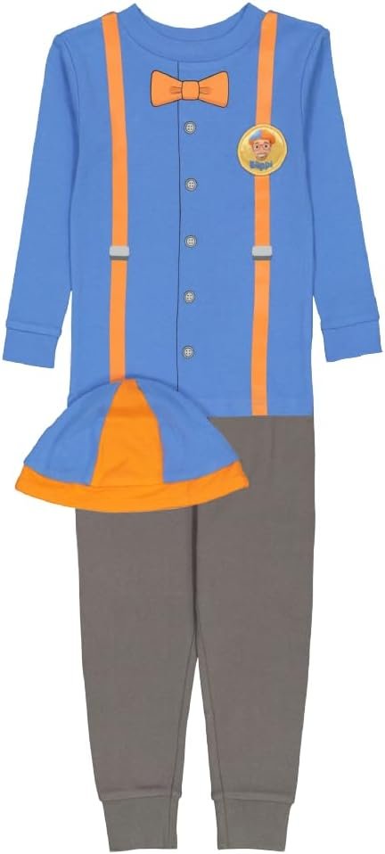 Blippi Boys' 2-Piece Snug-fit Cotton Pajama Set, Soft & Cute for Kids