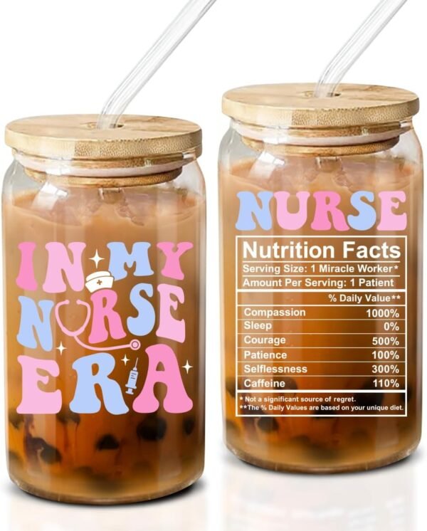 NewEleven Gifts For Nurse - Nursing Graduation Gift For Women Her - Caregiver Appreciation Gifts, Nursing Student, New Nurses, Nurse Practitioner, RN - 16 Oz Coffee Glass