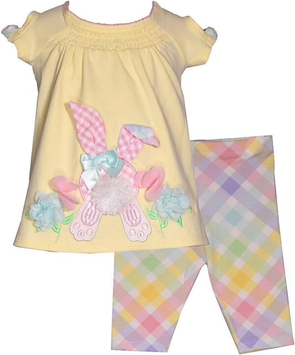 Bonnie Jean Girl's Easter Dress - Yellow Bunny Smocked Dress for Baby Toddler and Little Girls