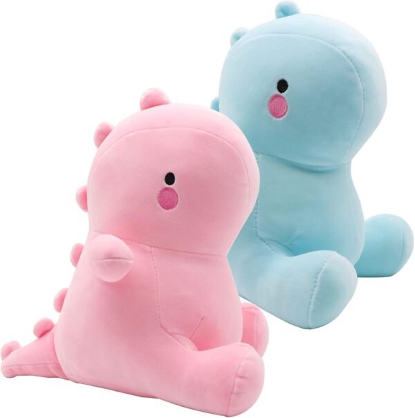 Stuffed Animal Plushie Toys Pack of 2, Cute Dinosaur Plushies Toy, 12inch Soft Plush for Girls Plush Doll Gifts for Kids Boys Babies Toddlers (Blue Pink)
