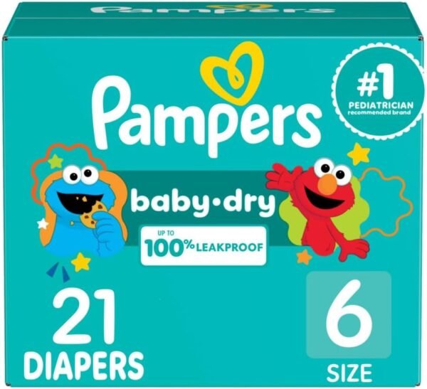 Pampers Diapers - Baby Dry - Size 6, 21 Count, Absorbent Disposable Infant Diaper (Packaging May Vary)