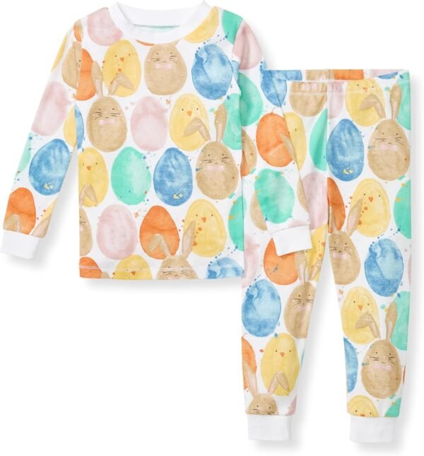 Burt's Bees Baby Girls' 2-Piece Long Sleeve Tee and Pants Organic Cotton Pajama Set