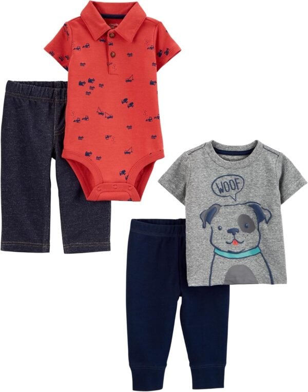 Simple Joys by Carter's Baby Boys' 4-Piece Bodysuit, Top, and Pant Set