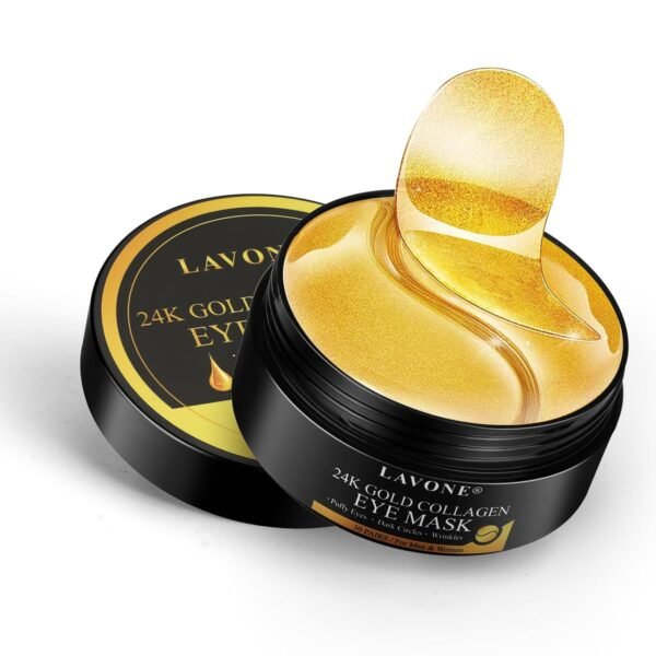 LAVONE Eye Mask-30 Pairs 24K Gold Under Eye Patches Skin Care Products-Eye Masks Skincare for Dark Circles and Puffiness,Reduce Wrinkles and Fine Lines,for Women and Man