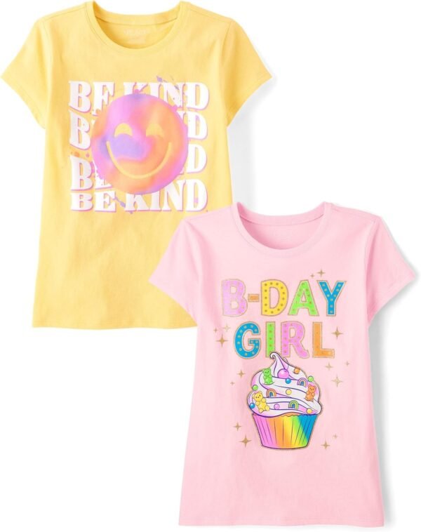The Children's Place Girls' Assorted Everyday Short Sleeve Graphic T-Shirts,multipacks