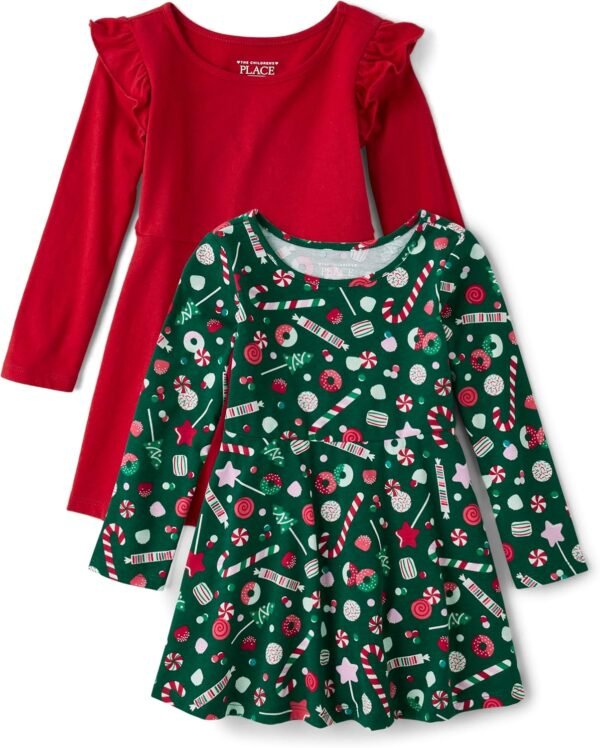 The Children's Place Baby Toddler Girls Long Sleeve Fashion Skater Dresses