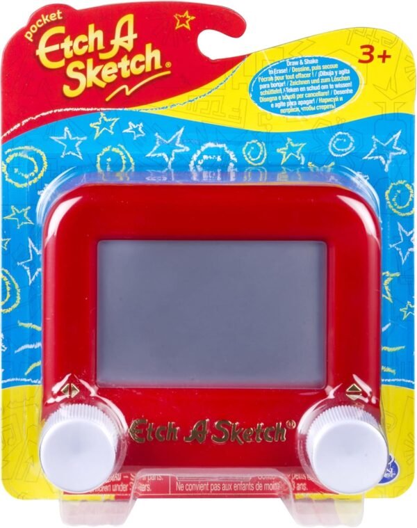 Etch A Sketch Mini (5"x5")- Kids & Toddlers Pocket Travel Toy for Stocking Stuffer, Holiday, Birthday Gift - No Batteries or Wi-Fi Needed - Classic Magic Screen Drawing Toy for Boys & Girls Ages 3+