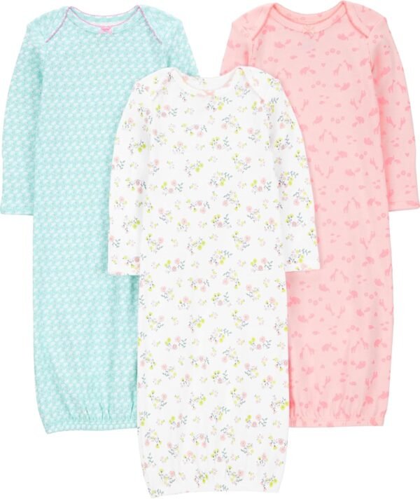 Simple Joys by Carter's Baby Girls' 3-Pack Cotton Sleeper Gown