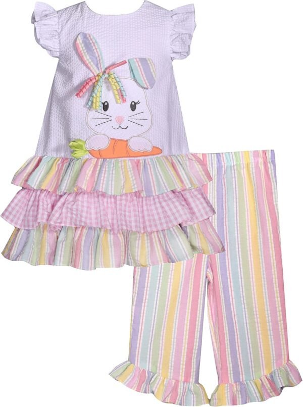 Bonnie Jean Girl's Easter Dress - Yellow Bunny Smocked Dress for Baby Toddler and Little Girls