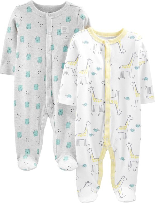 Simple Joys by Carter's Baby Neutral 2-Pack Cotton Footed Sleep and Play