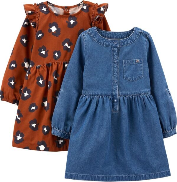 Simple Joys by Carter's Girls' 2-Pack Long-Sleeve Dress Set