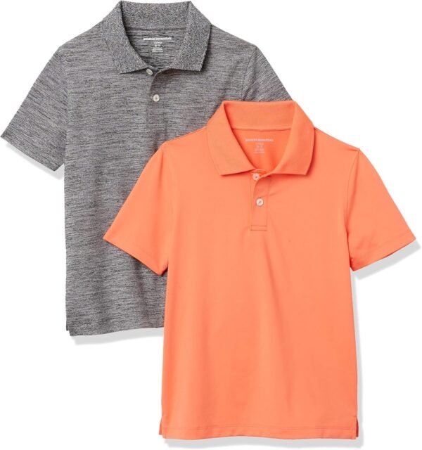 Amazon Essentials Boys and Toddlers' Short-Sleeve Active Performance Polo Shirts, Pack of 2